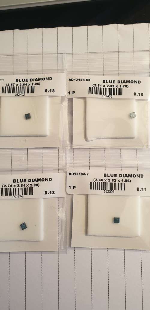 8 Princess Cut Natural Fancy Deep Blue Diamonds totalling 1.25cts Sold as one Lot *R75 000