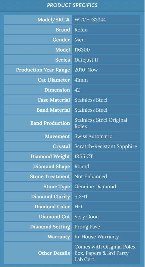 Investment Piece ! ROLEX Datejust II Mens Watch Encrusted with 18.75ct Natural Diamonds!