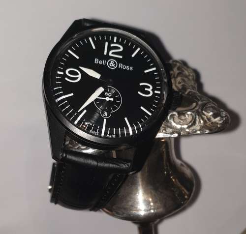 Men's Bell & Ross Vintage BR123 Automatic Black with Original Box - 9.5/10 !