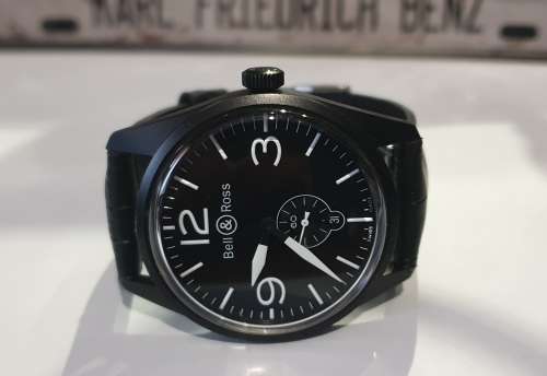 Men's Bell & Ross Vintage BR123 Automatic Black with Original Box - 9.5/10 !