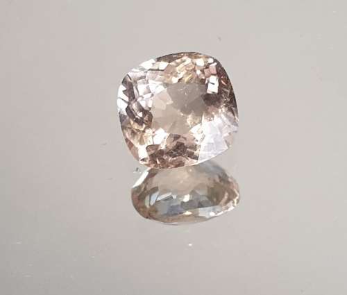 EGL Lab Certified | 2.12ct | Natural Untreated Salmon Pink Morganite | VS | Cushion Cut