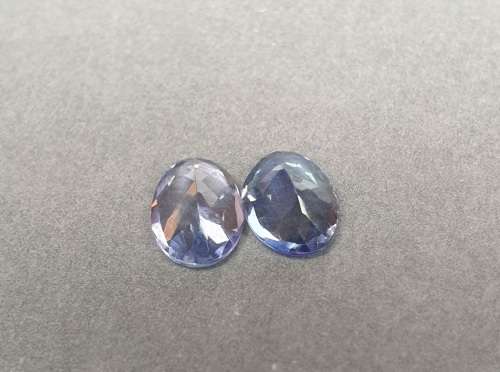 Oval 6.8x4.9mm PAIR 1.28ct | Natural Untreated Earth mined Intense blue-Violet Tanzanites VVS