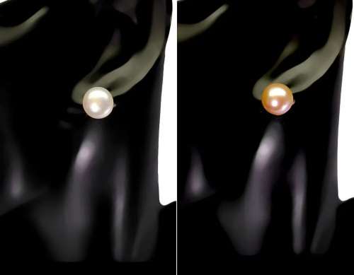 *2 sets* 25cts Natural Pink & White Pearl Earrings | 18K White Gold over Solid Sterling Silver