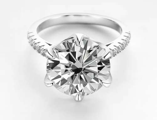 Certified 5.50ct Brilliant Round Moissanite VVS1/D Engagement Ring Double 18K White Gold over .925