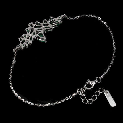 3.00ct Natural Mined Vivid Green Colombian Emerald Gemstone Bracelet