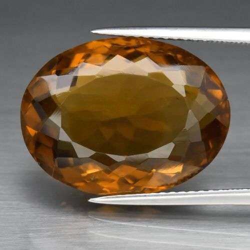 12.93ct Natural Mined `Whisky` Orange Brazilian Citrine | Oval Cut | Eye Clean
