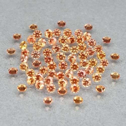 lot of 2.15cts | 70 Pieces Natural Mined Untreated Orangy Pink Sapphires  | Round Cut | 1.7mm each
