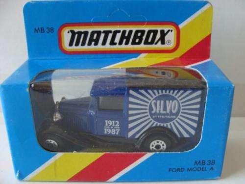 VINTAGE MATCHBOX SUPERFAST  #38 FORD MODEL A "SILVO POLISH" MIB 1981 MACAU BASE!