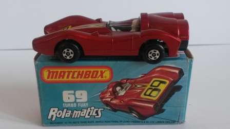VINTAGE MATCHBOX SUPERFAST ROLAMATICS #69 TURBO FURY MIB 1973  ENGLAND BASE