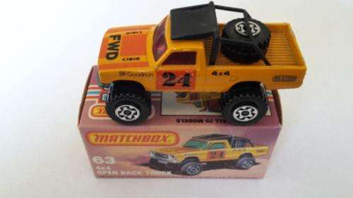 VINTAGE MATCHBOX SUPERFAST #63 4x4 TOYOTA OPEN BACK TRUCK 1981 ENGLAND BASE MIB