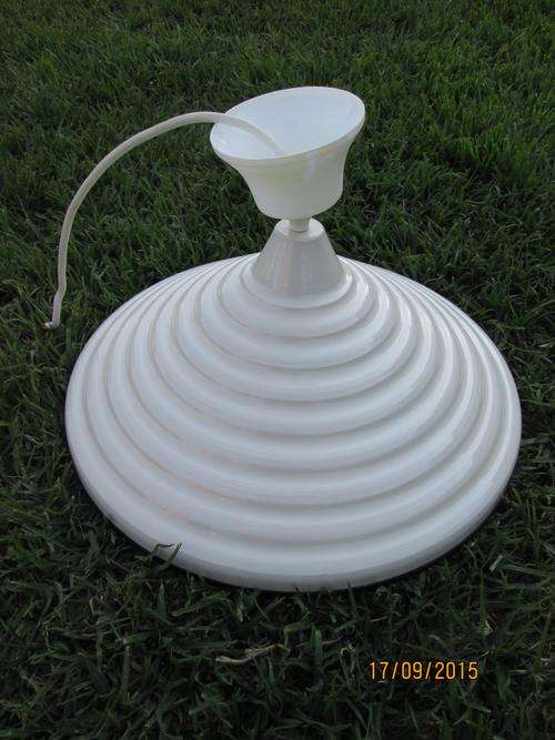 White, metal light fixture