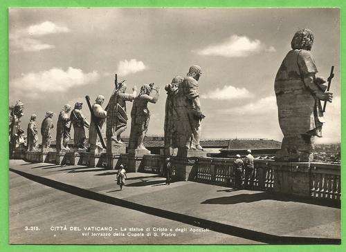 Post Card - Statues of Christ on terrace of St Peter's Cupola  - Vatican City (Brunner & C Como)