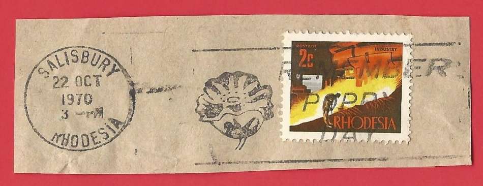 Rhodesia Slogan / Postmark/ Post mark Salisbury 1970 Poppy Day