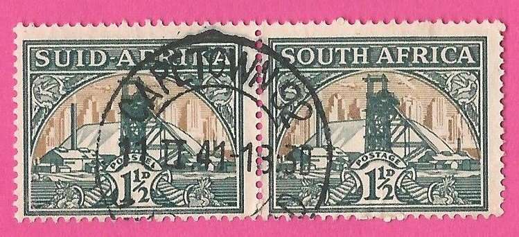 Union of SA. SACC57c 1½d Mine Dump Post mark Cape Town '92'