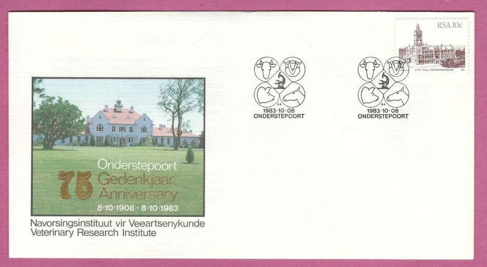 RSA. Commemorative FDC 75th Anniversary of Onderstepoort