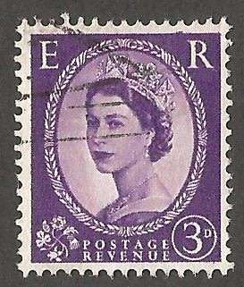 England 1958 SG575 3d- Used- Cancel- Postmark- Post Mark