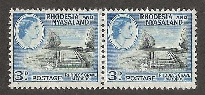 Rhodesia&Nyasaland 3d- Pair- Used - Cancel - Postmark UMM