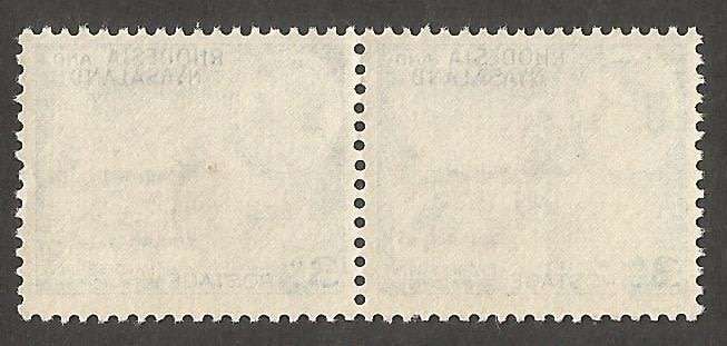 Rhodesia&Nyasaland 3d- Pair- Used - Cancel - Postmark UMM