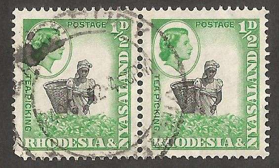 Rhodesia&Nyasaland ½d- Pair- Used - Cancel - Postmark