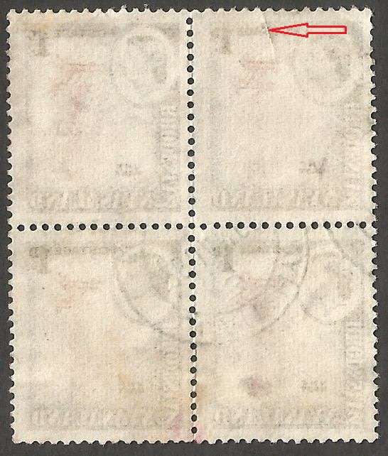 Rhodesia&Nyasaland 1d - Block of 4 Stamps- Used - Cancel - Postmark