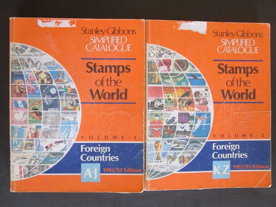 Stanley Gibbons Catalogue 1992/3 Volume 1 + 2 World stamps A-J, K-Z