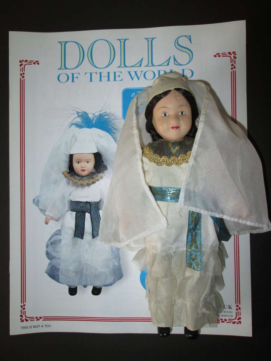Dolls of The World- No 57- Porcelain Doll- Kazakhstan- Kazakhstan Costume + Collector's Guide