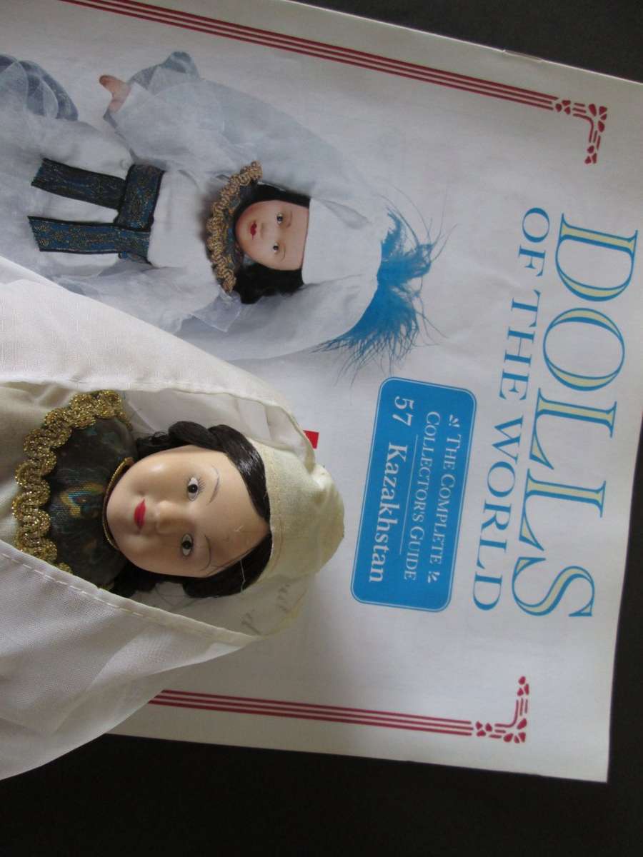 Dolls of The World- No 57- Porcelain Doll- Kazakhstan- Kazakhstan Costume + Collector's Guide