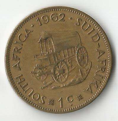 Coins - Republic of South Africa- 1962- 1c- Numismatics- Circulated