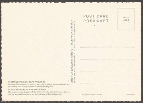Post Card - ABC Press Plettenburg Bay- REF 411 A- Unused