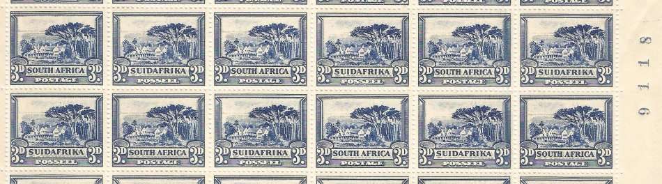 Union of South Africa SACC46 3d Half sheet Sheet number and Arrow