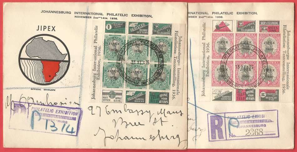FDC- Union of South Africa- 1936- Jipex Covers- Used- Cancel