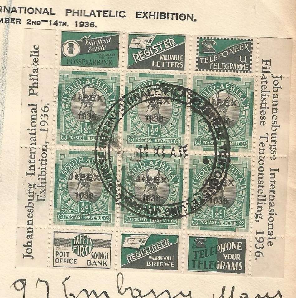 FDC- Union of South Africa- 1936- Jipex Covers- Used- Cancel