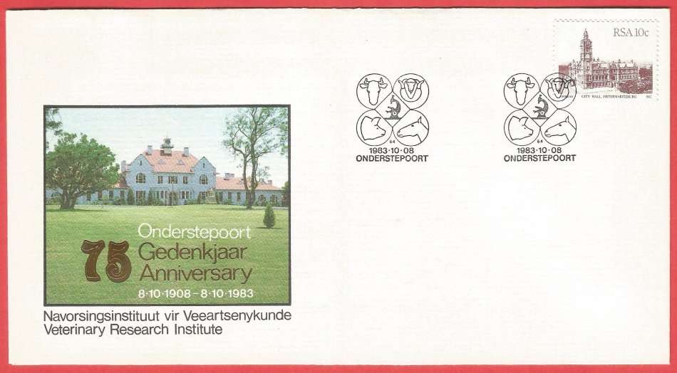 RSA- 1983- Veterinary Research Institute- FDC- Commemorative- Cancel- Onderstepoort