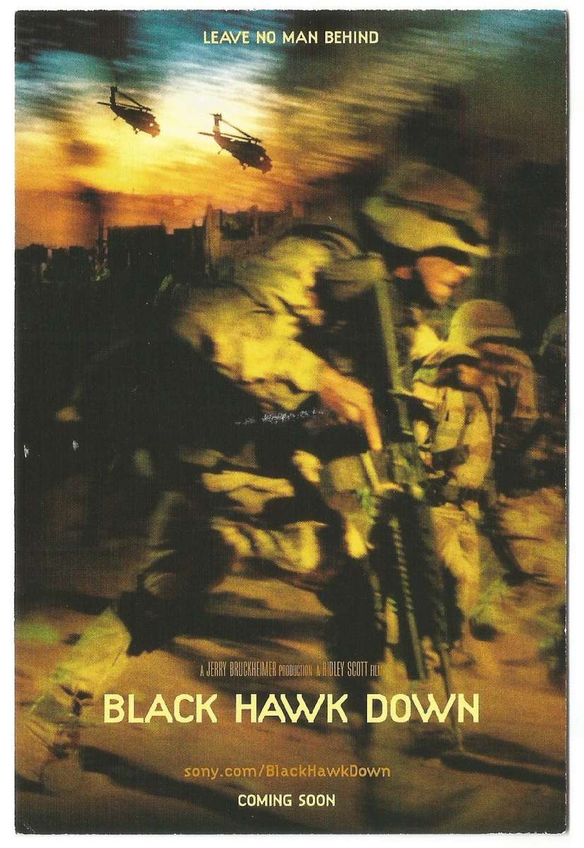 Post Card- Sony.com- Black Hawk Down- Used- Cancel- 2002- Blossom Competition