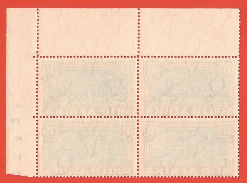 Union of South Africa SACC80 Voortrekker Comm. Sheet number Corner block - MNH-