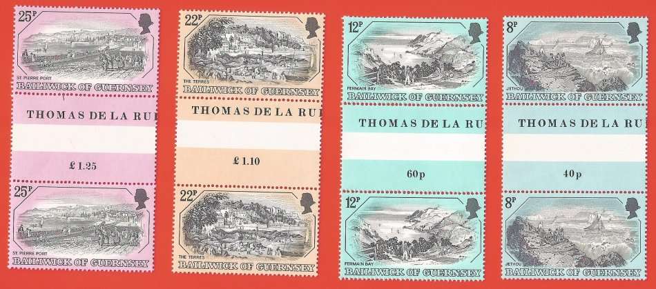 Bailiwick of Guernsey 1982 Old Copperplate II -MNH-Gutter Set-Thematic-Scenery-History