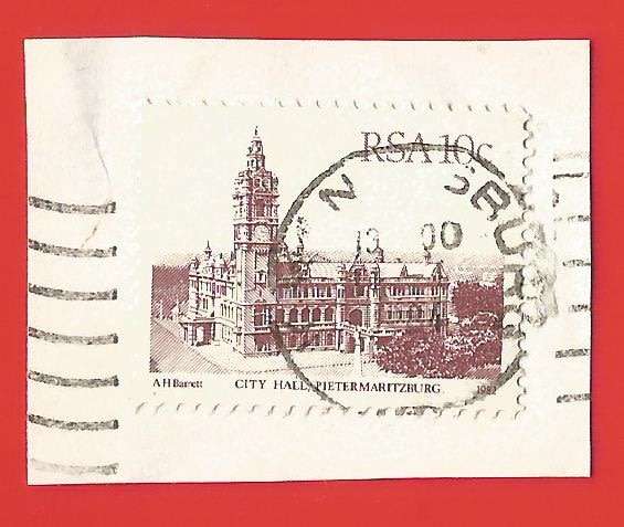 Republic of South Africa- Used- Cancel- Postmark- On Paper-Thematic-Building