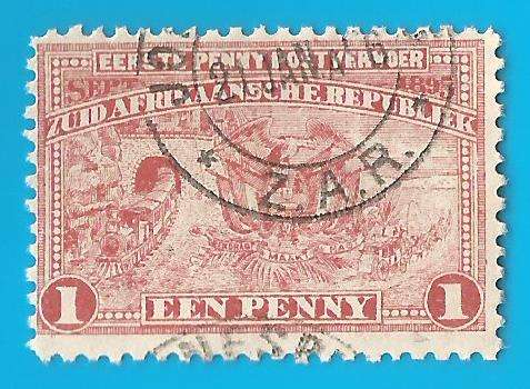 Zuid Afrikaansche Republiek SACC 222 1895 - Used-Cancel-Thematic-Transport-Train-Coach