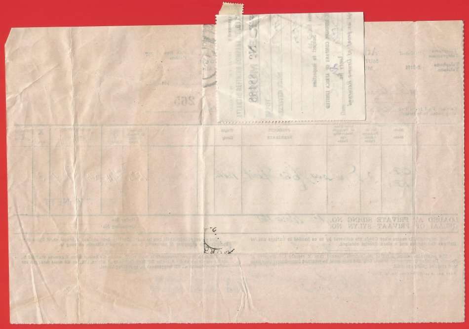 Union of SA-Atlantic Refining Company Of Africa Ltd(BP)-Invoice+DrumandCash Receipt-1945-Postmark
