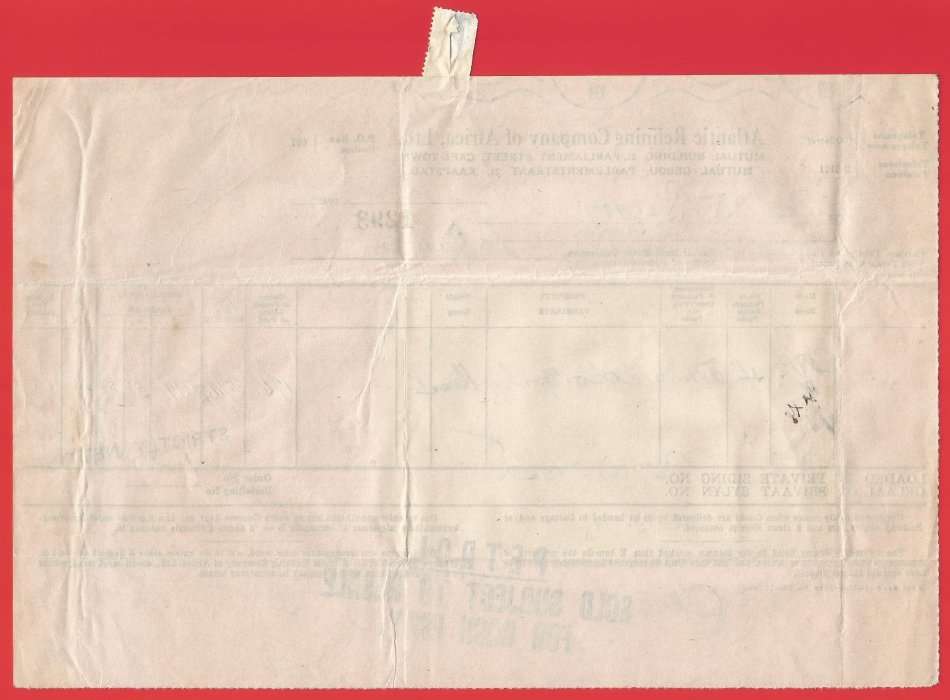 Union of SA-Atlantic Refining Company Of Africa Ltd(BP)-Invoiceand Receipt-1946-Postmark