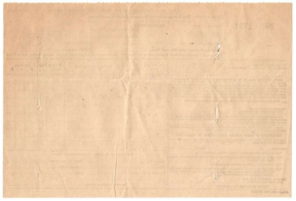 Union of SA-South African Railways and Harbours Consignment Note Per Goods Train-No 1791