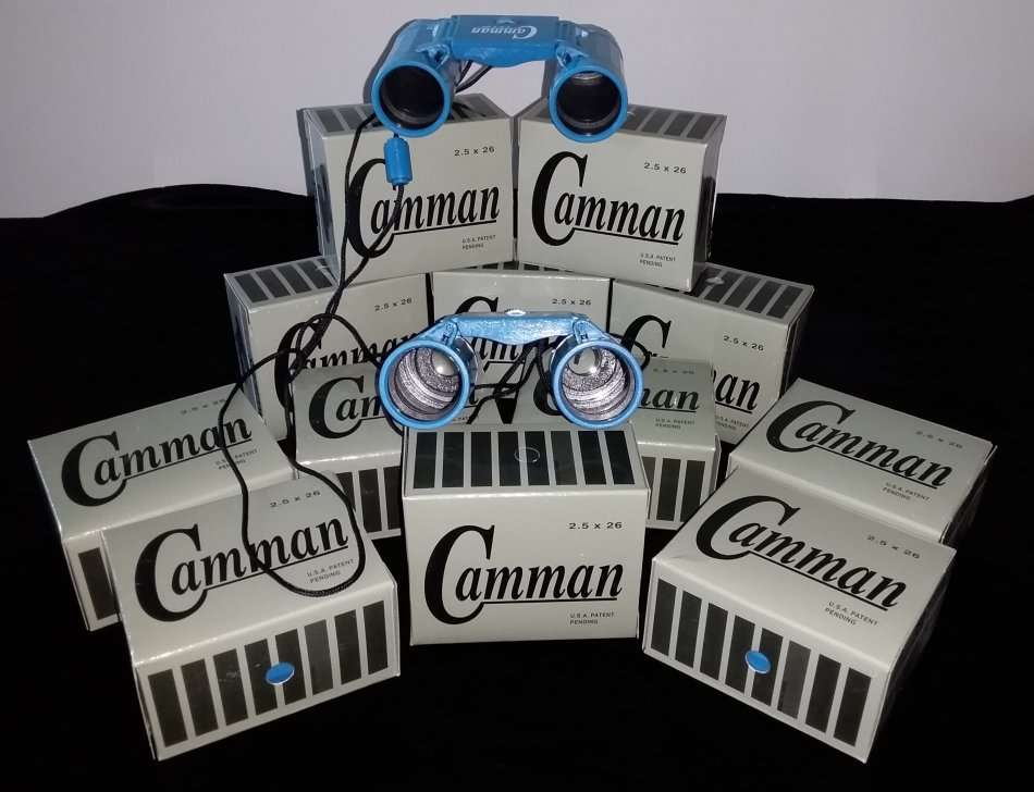 Kid`s 2.5 x 26 Toy Binocular-CAMMAN Binoculars-Blue + Neck Tie Strap