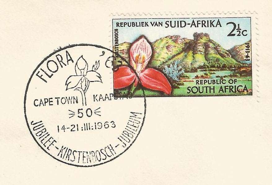 RSA-1963-Cover-FDC-Cancel-Kirstenbosch-Cape Town-Thematic-Flora