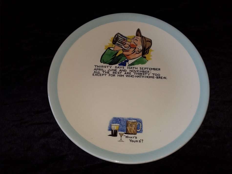 LORD NELSON WARE-ENGLAND-Beer Mug + Plate-`What`s Your`s`