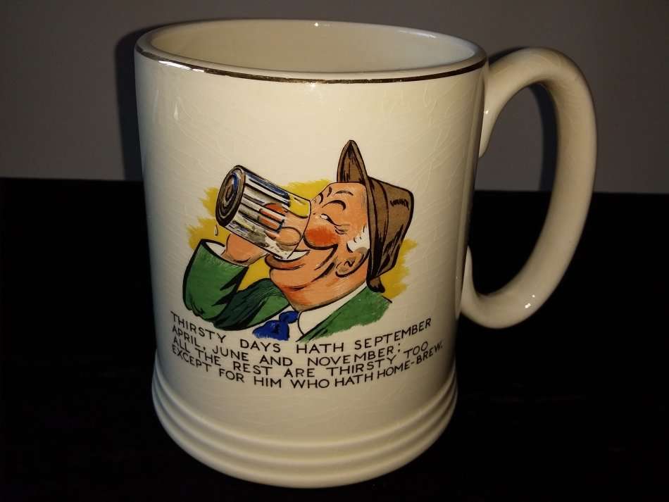 LORD NELSON WARE-ENGLAND-Beer Mug + Plate-`What`s Your`s`