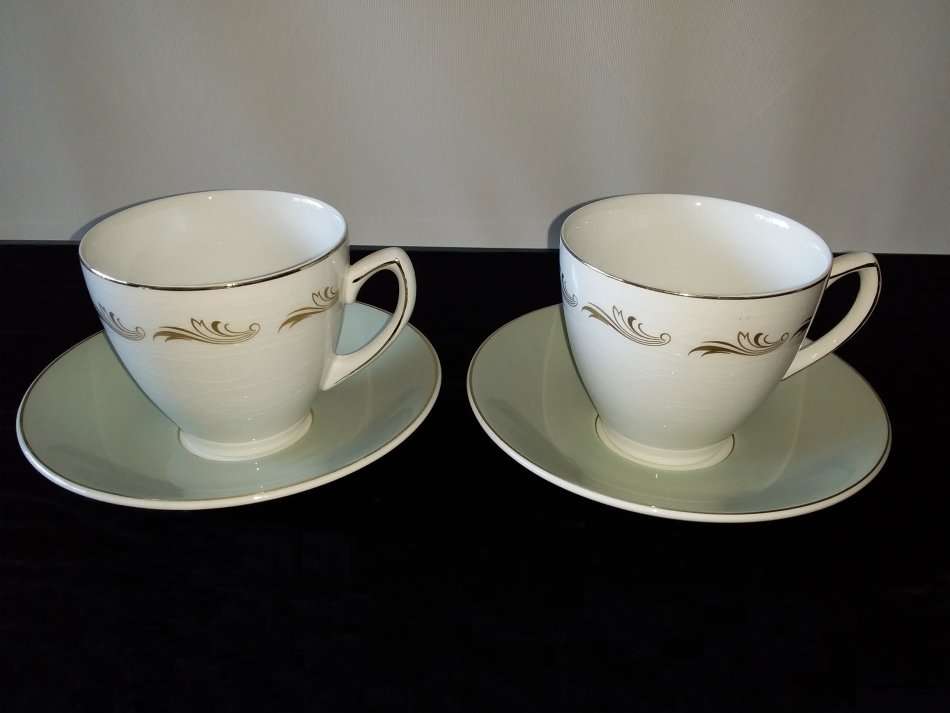 W. H. Grindley and Co. Ltd-England-Satin White-6 x Cups and Saucers + 5 x Extra Saucers