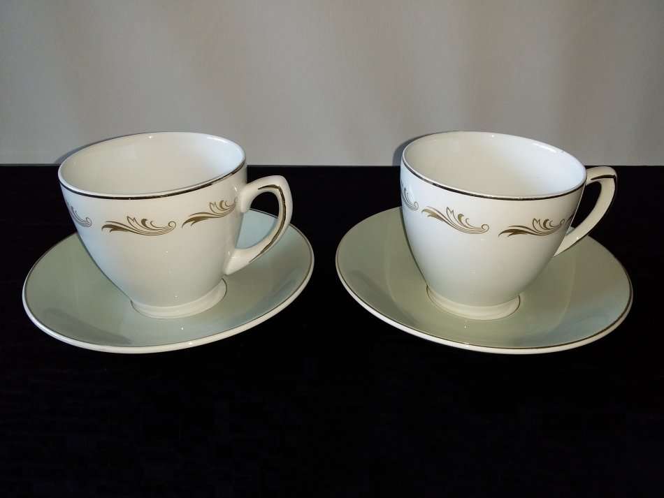 W. H. Grindley and Co. Ltd-England-Satin White-6 x Cups and Saucers + 5 x Extra Saucers