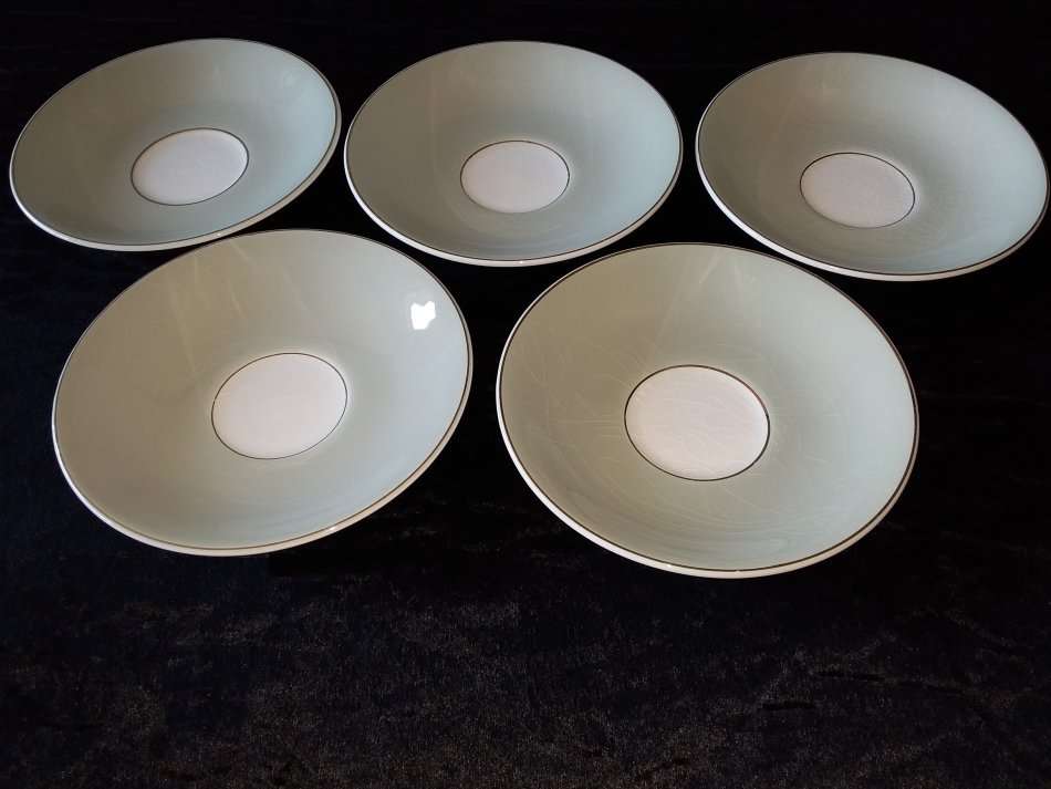W. H. Grindley and Co. Ltd-England-Satin White-6 x Cups and Saucers + 5 x Extra Saucers