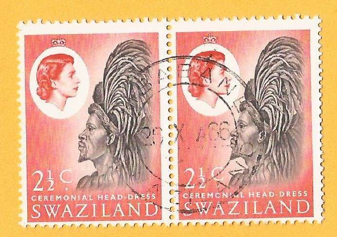 Swaziland-Used-Cancel-Thematic-Famous Person-Ceremonial Head Dress
