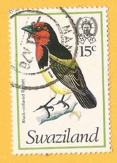 Swaziland-15c-Used-Cancel-Thematic-Fauna-Birds